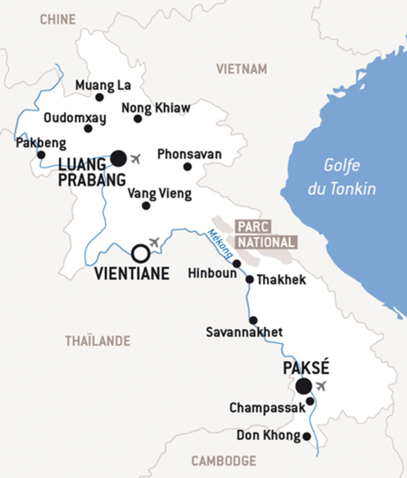 Map of Laos airports 