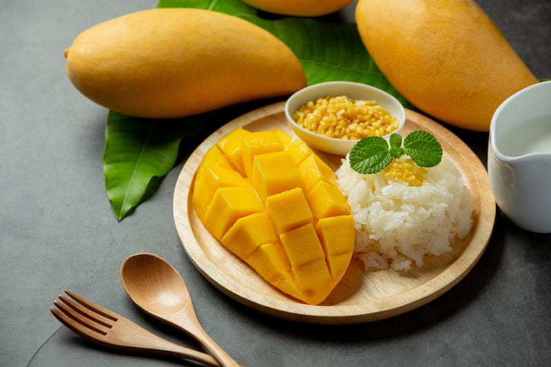 Sticky rice with mango in Thailand