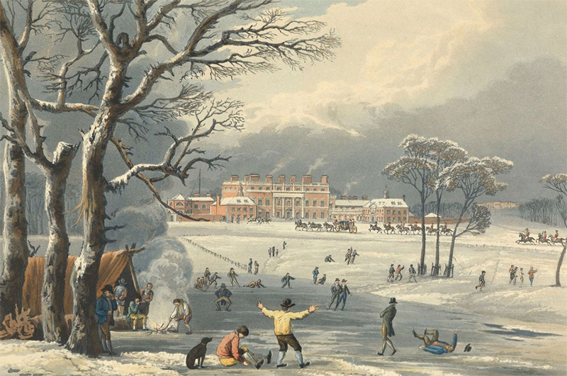 St James's Palace covered in snow in 1817.