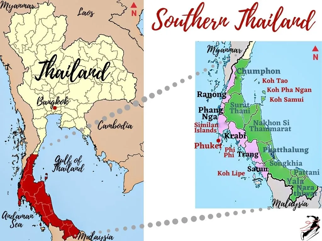 Map of Southern Thailand