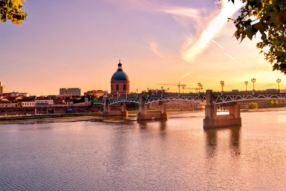 The Pink City - Toulouse, France in sunset