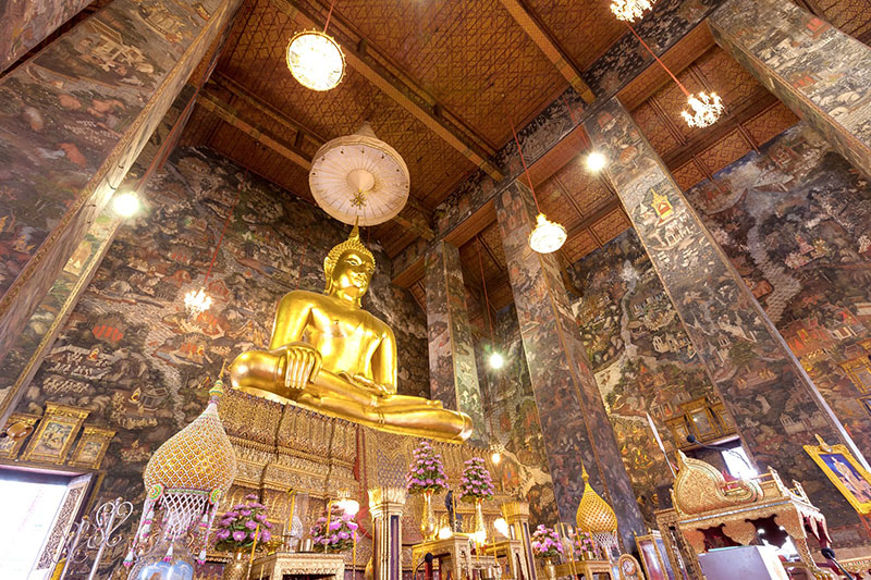 Inside Wat Suthat in Bangkok, Thailand