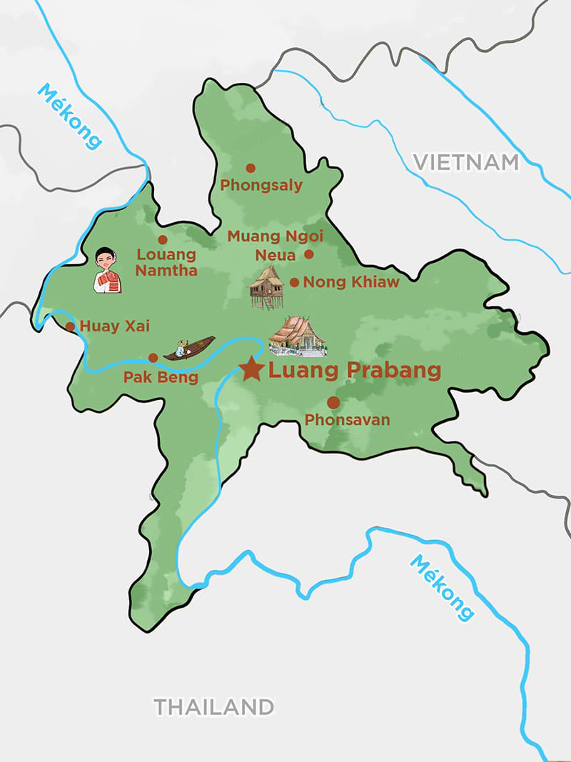 Northern Laos map