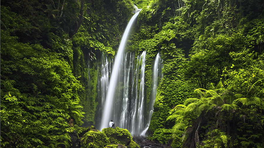 Tiu Kelep Waterfall is located in Rinjani National Mountain Park.