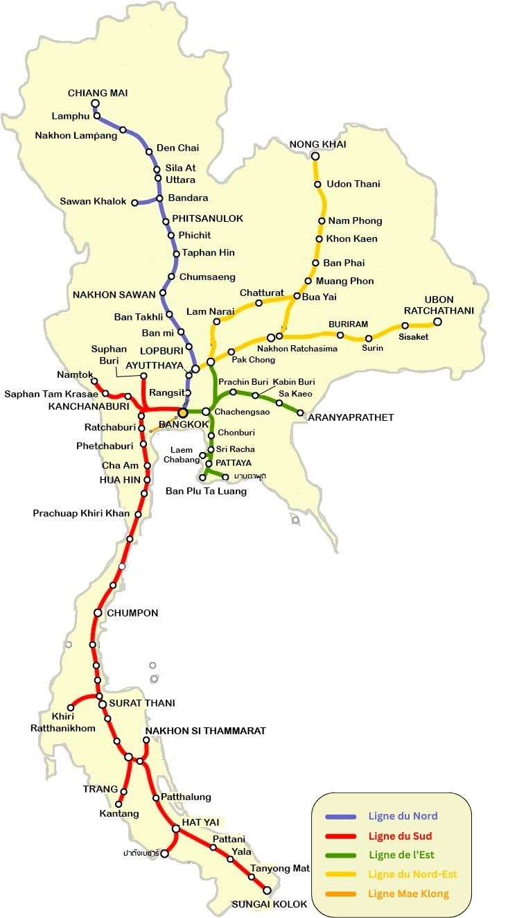 Thailand trains map