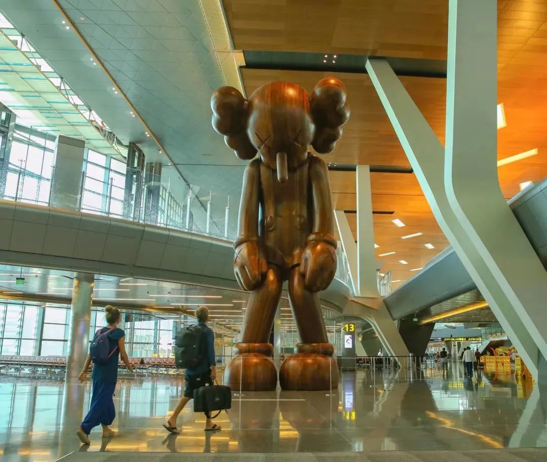 'Small Lie' is an iconic artwork by American artist Kaws at Hamad International Airport