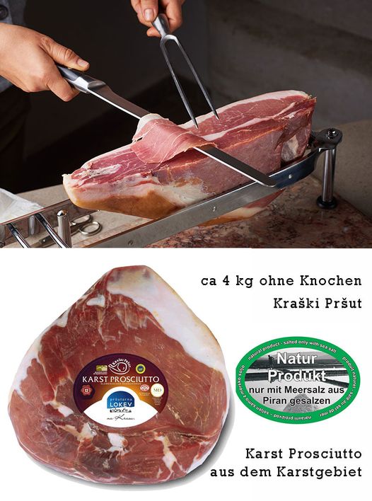 Kraški Pršut - Karst ham, a genuine natural product from the Slovenian coastal region.